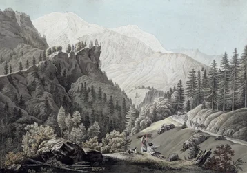 Zicht op de Chamonix-vallei, 1789